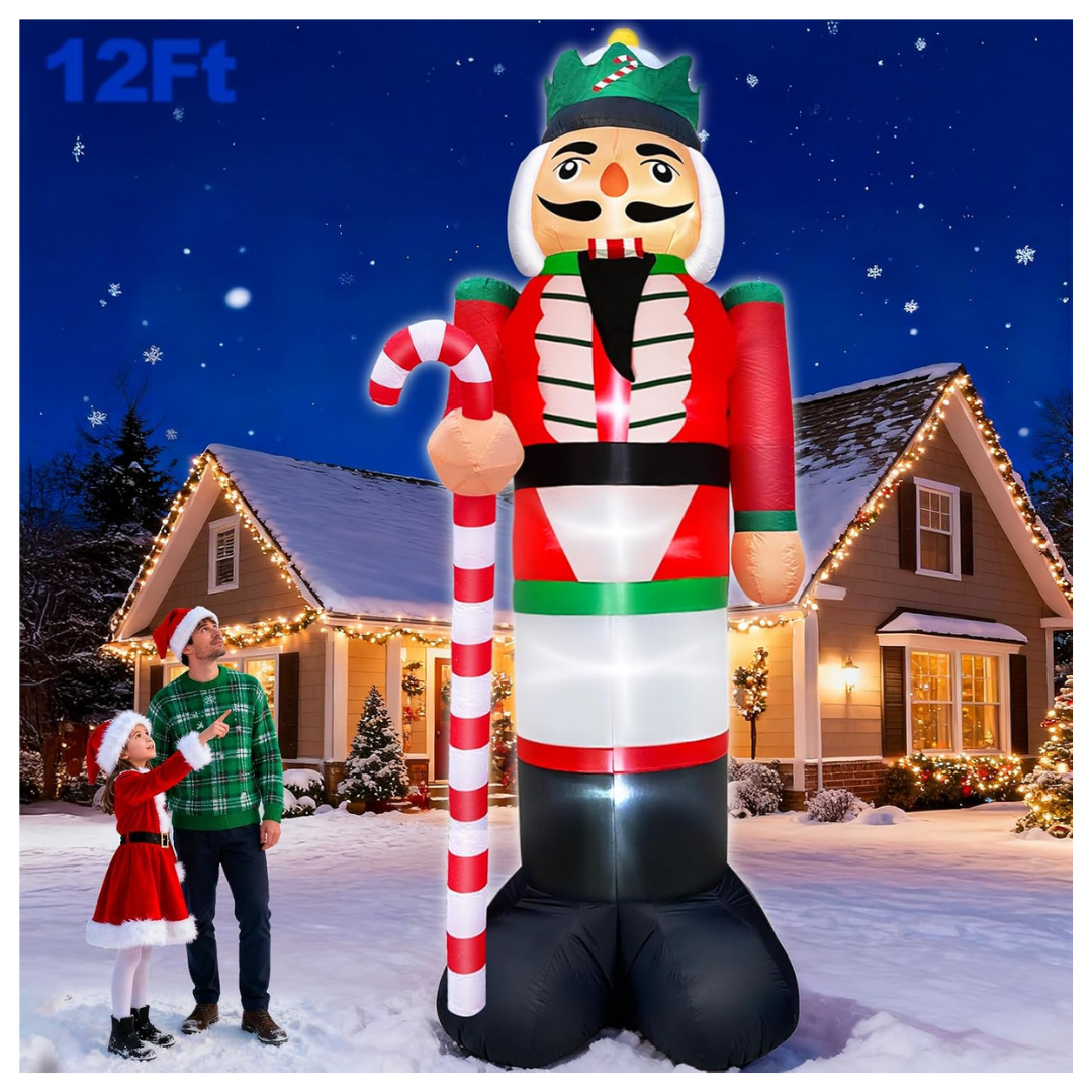 12' Turnmeon Christmas Inflatable Nutcracker Outdoor Decoration