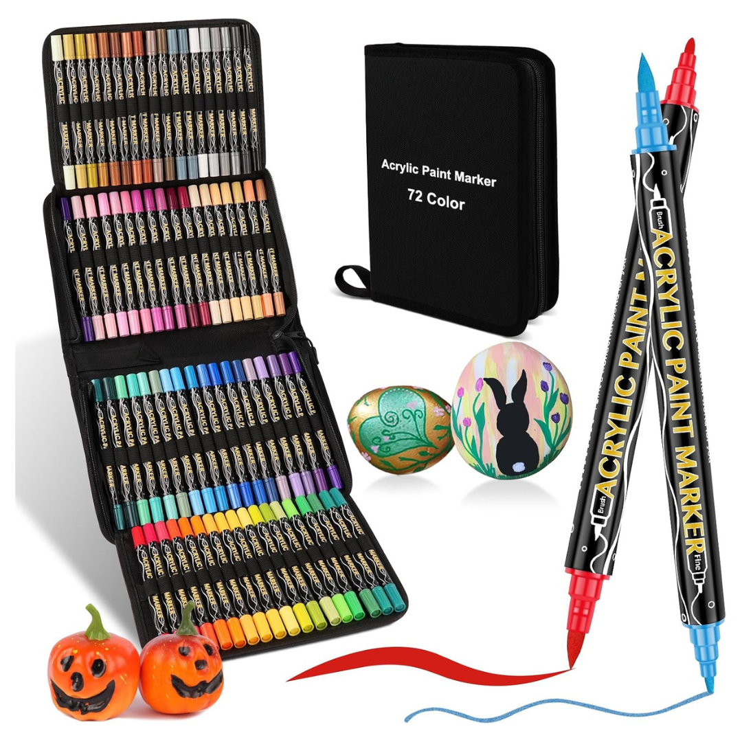 72-Color Colpart Dual Tip Brush Acrylic Paint Paint Markers