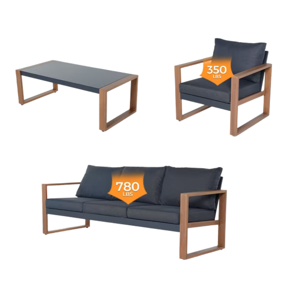 4-Piece Everite Outdoor Steel Conversation Set