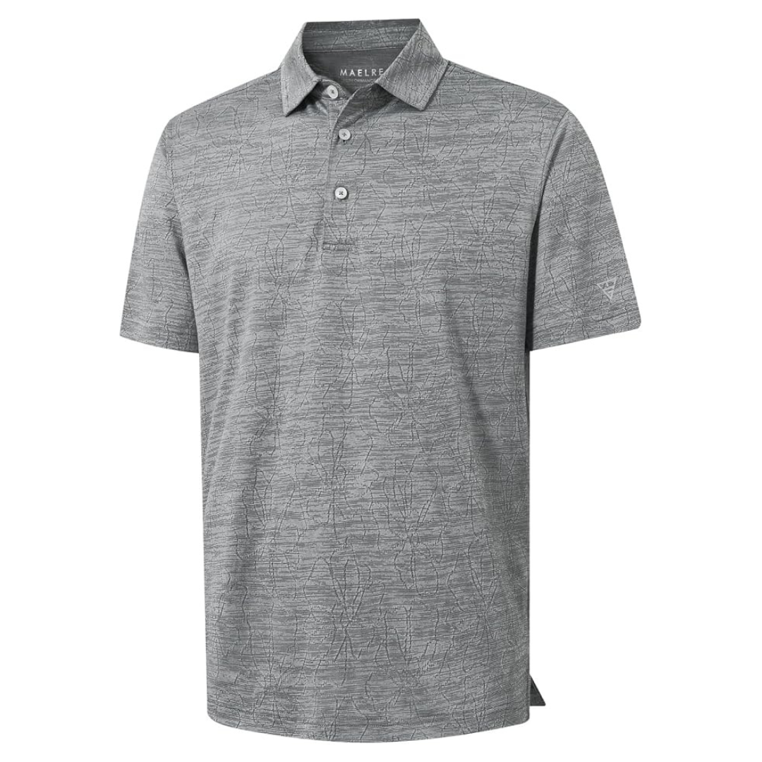M MAELREG Men's Jacquard Performance Golf Polo Shirts (Various)
