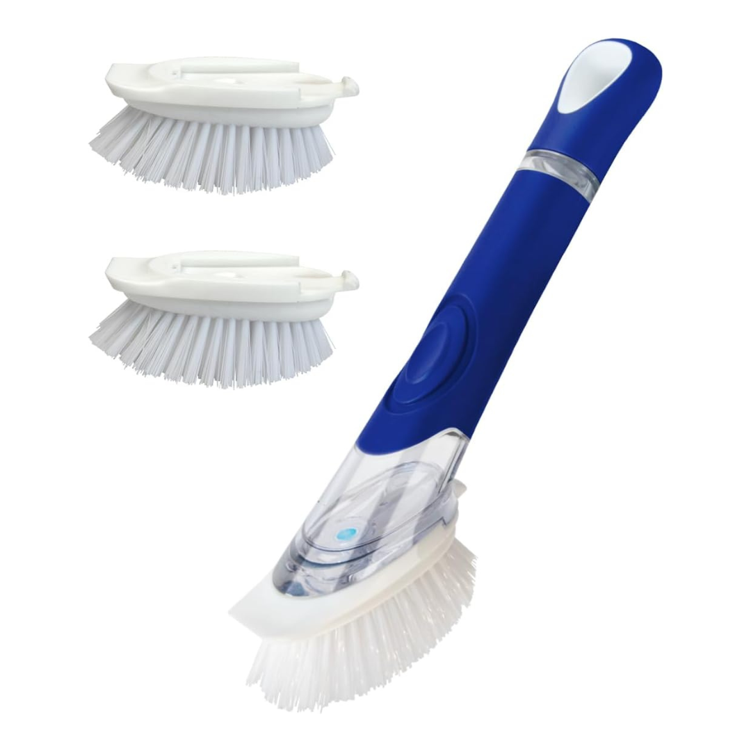 4-Piece Dish Brush With Soap Dispenser Set (3 Colors)