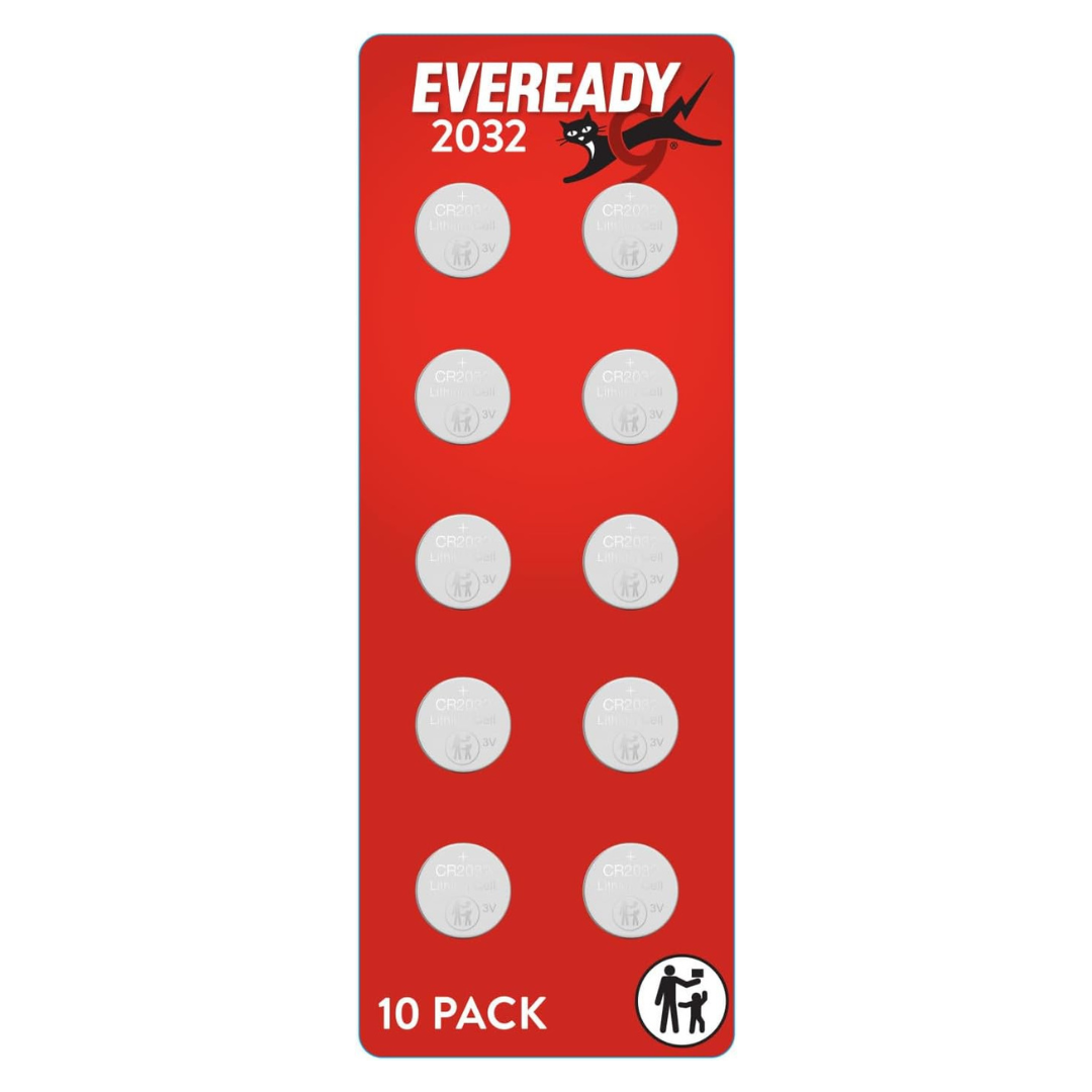 10-Count Eveready CR2032 Lithium 3V Coin Battery