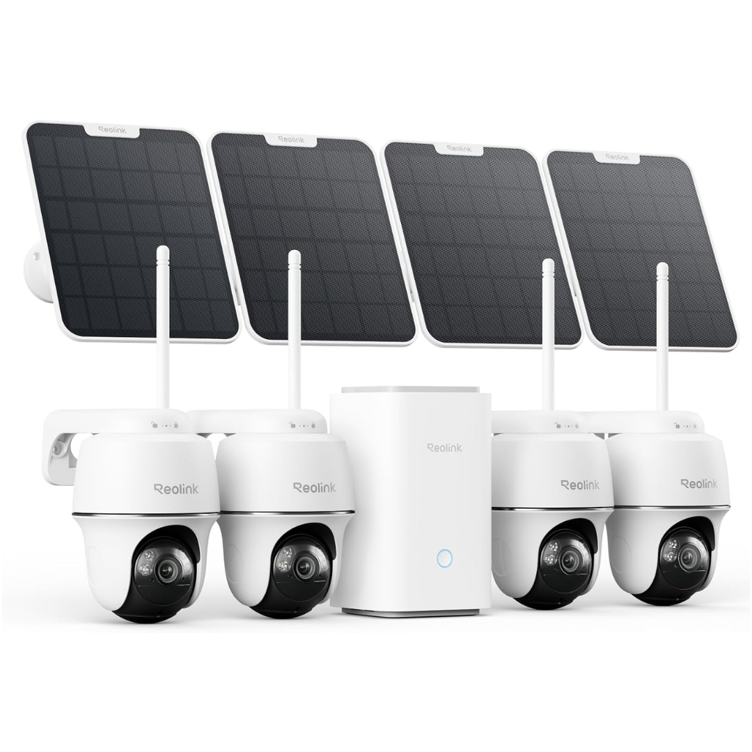 4-Pack REOLINK Argus PT Ultra 4K Solar Security Camera Outdoor System