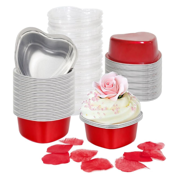 50-Count Blvryvio Aluminum Cupcake Cups With Lids