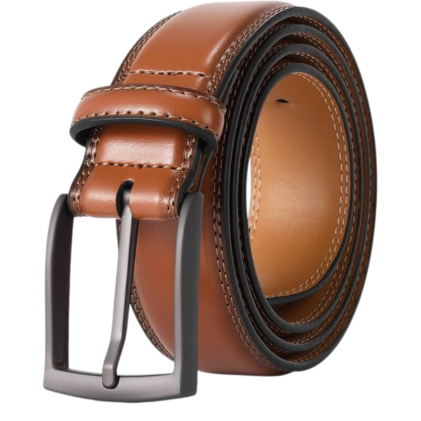 Men's Classic & Fashion Leather Dress Belt With Prong Buckle