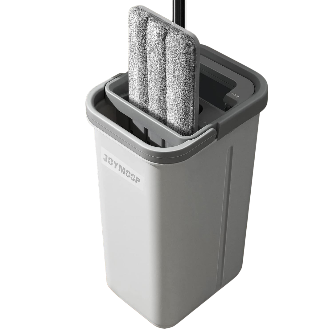 Hands Free Flat Floor Mop And Bucket With Wringer Set