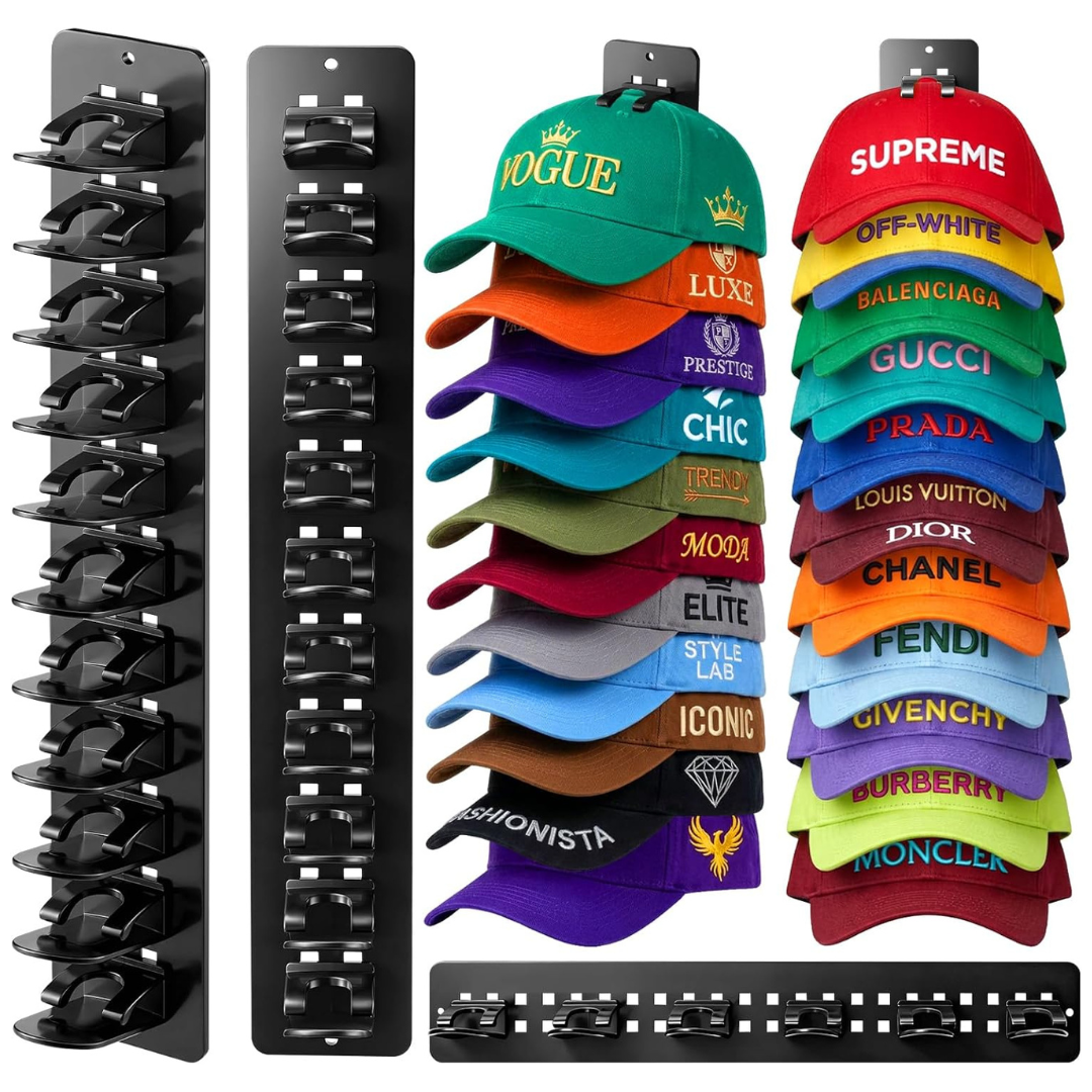2-Pack Hat Hook Organizer For 20 Caps