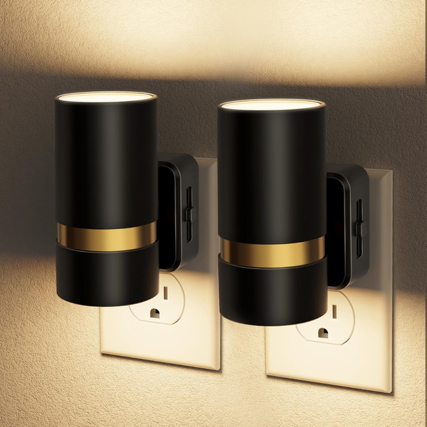 2-Pack JandCase Cylinder Automatic Plug-in Night Light