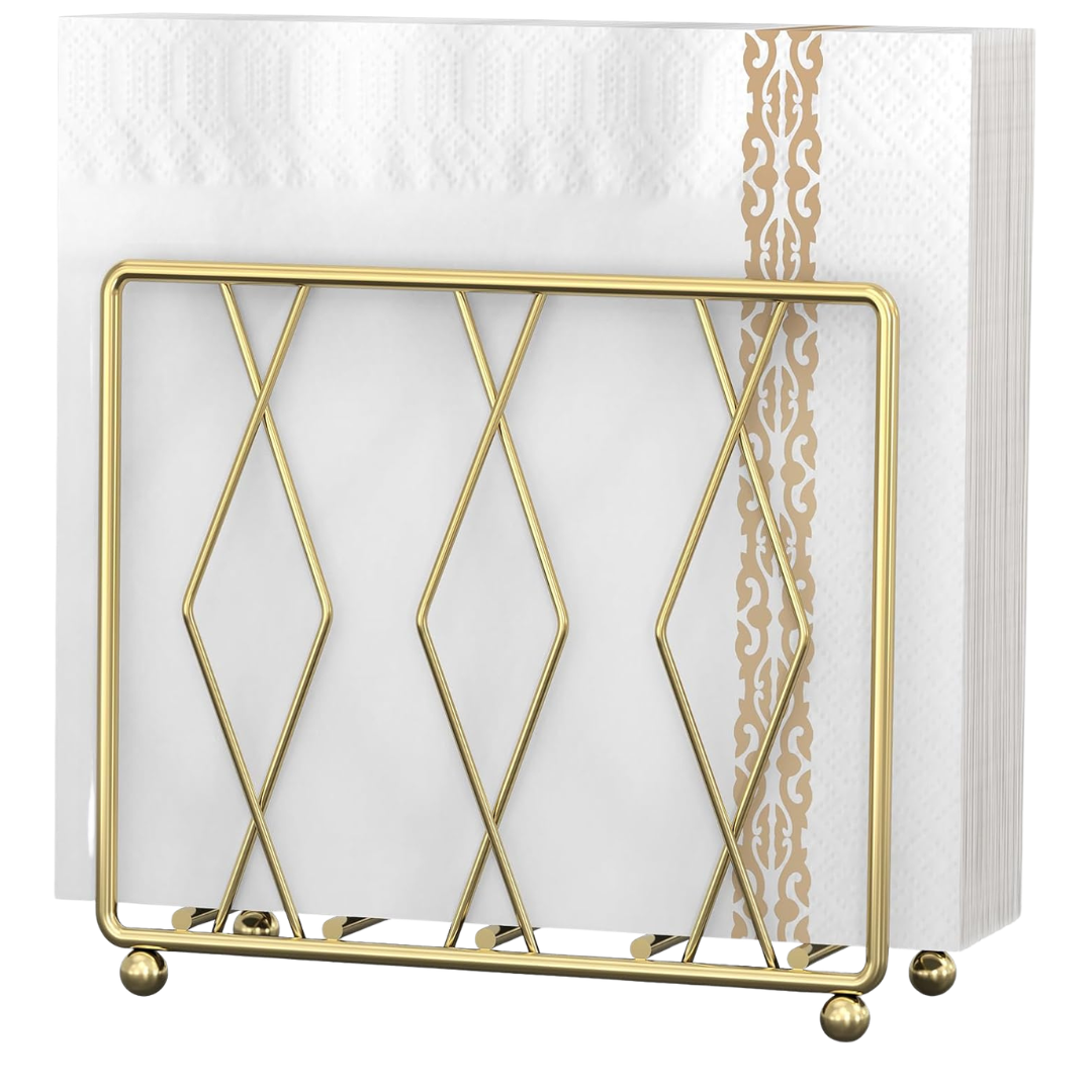 Modern Metal Napkin Holder (Gold)