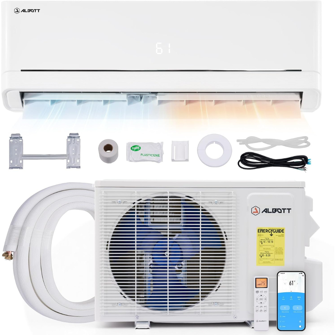 Albott 12,000 BTU SEER2 18 Mini Split Air Conditioner and Heater