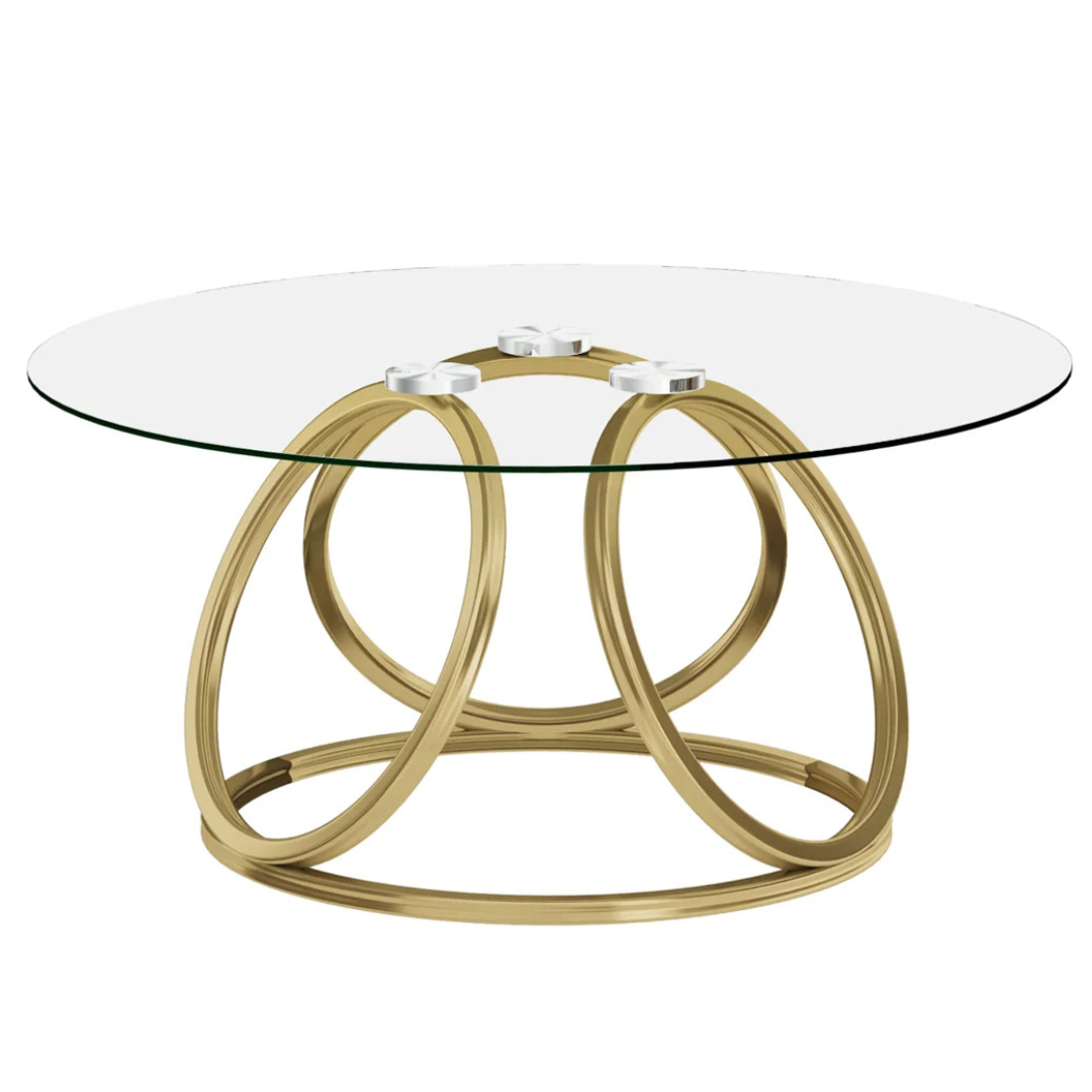 Willa Arlo Interiors Paloalto Glass Top Coffee Table