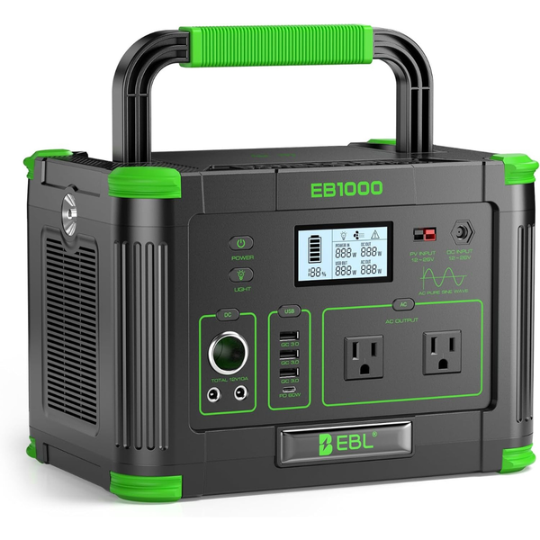 999Wh Portable Power Station 1000W Solar Generator