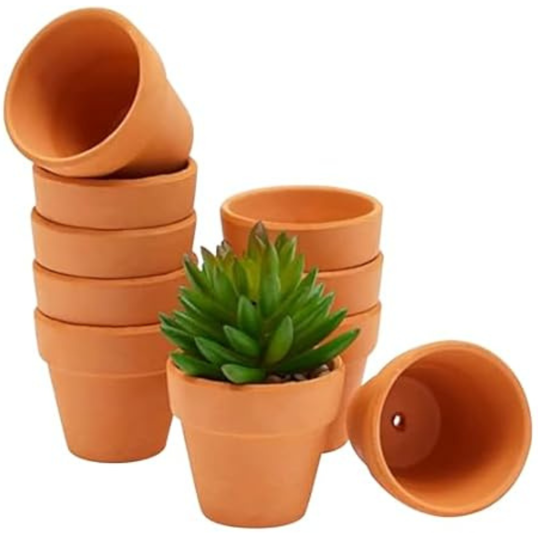 10-Pack Homeemoh 2" Tiny Terracotta Pots with Drainage Hole