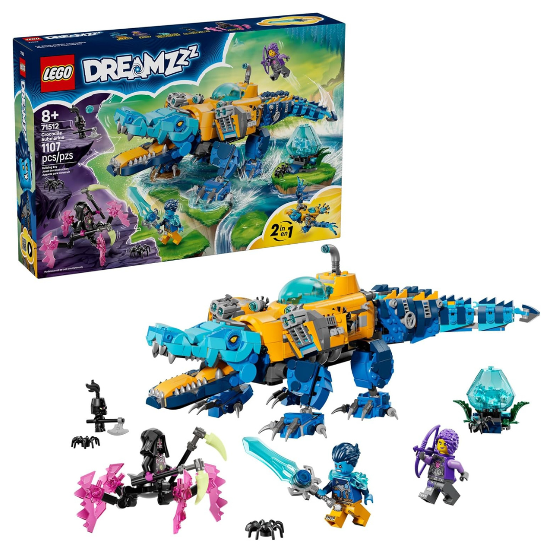 1107-Piece LEGO Dreamzzz Crocodile Submarine Building Toy Set (71512)