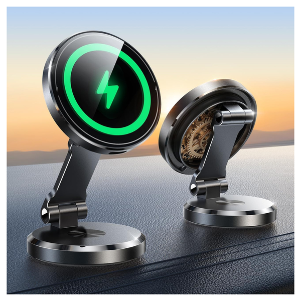 15W MagSafe Wireless Car Charger Mount W/ Rotatable Charging Panel