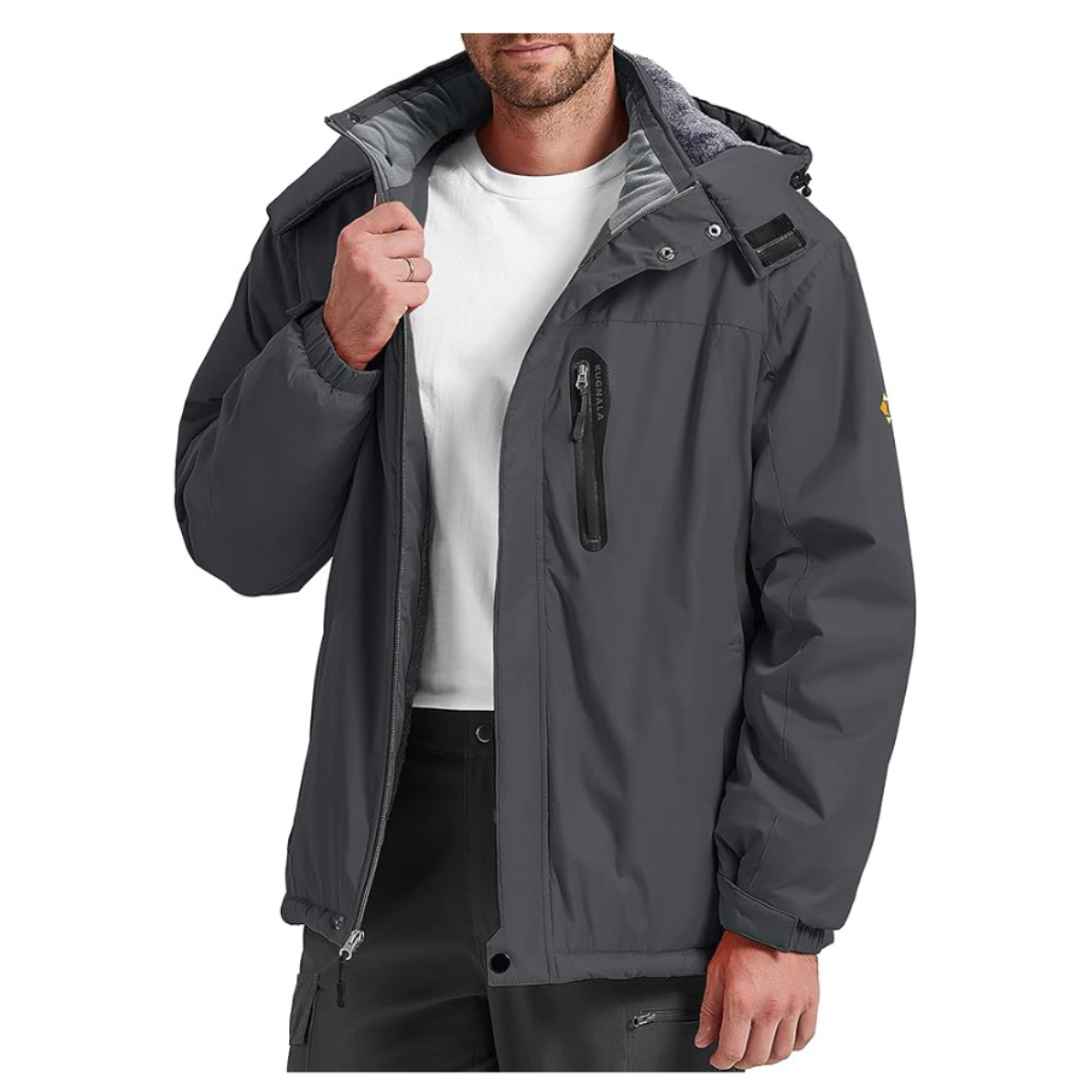 Men's Winter Windbreaker Hooded Skiing Jacket