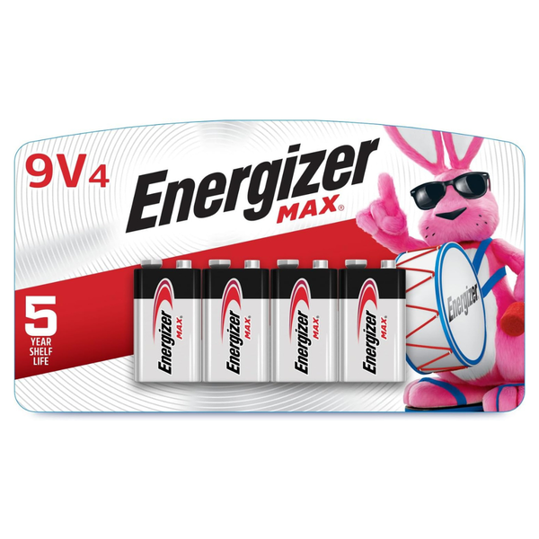 4-Pack Energizer MAX 9V Alkaline Batteries