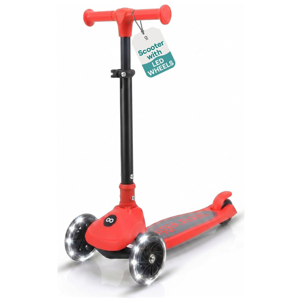 SereneLife Foldable 3 Wheel Scooter W/ LED Wheels
