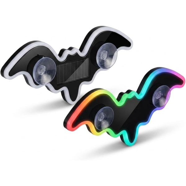 2-Pack Wireless RGB Visor Solar Powered Bat LED Car Lights