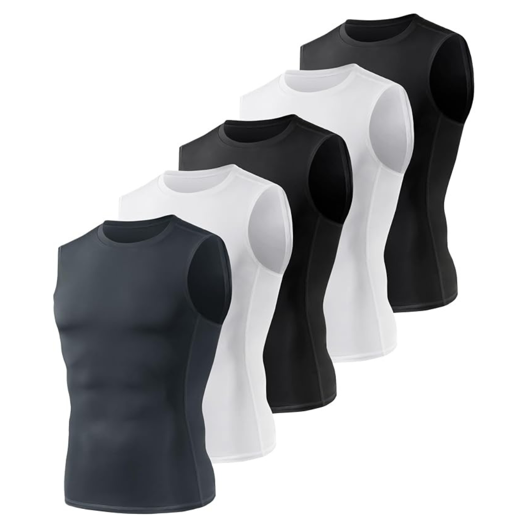 5-Pack Men's Compression Sleeveless Shirts (assorted Colors)