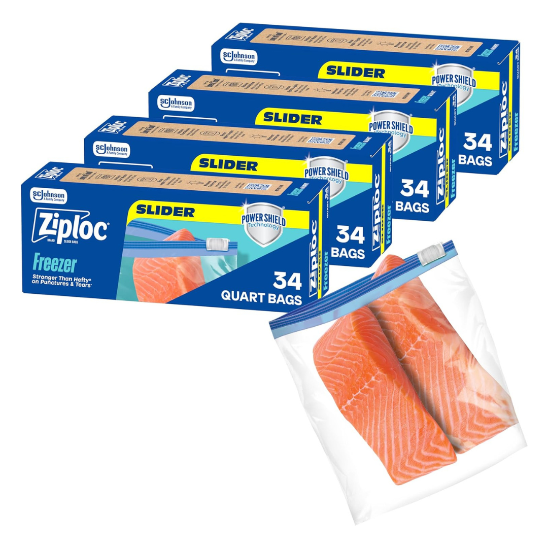 136-Count Ziploc Food Storage Slider Bags (Quart Size)