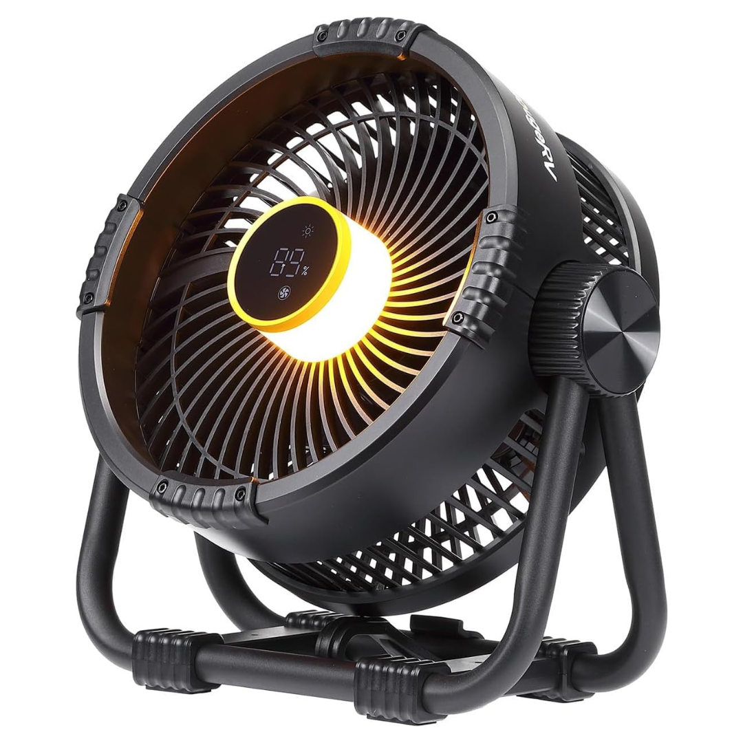 BougeRV 20000mAh 4-Speeds Rechargeable Camping Fan W/ Light