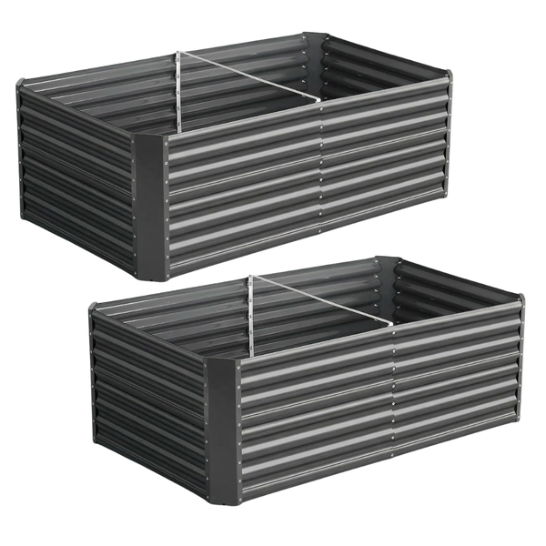 2-Pack 2' Elevated Planter Box Steel Large Vegetable Flower Bed Kit