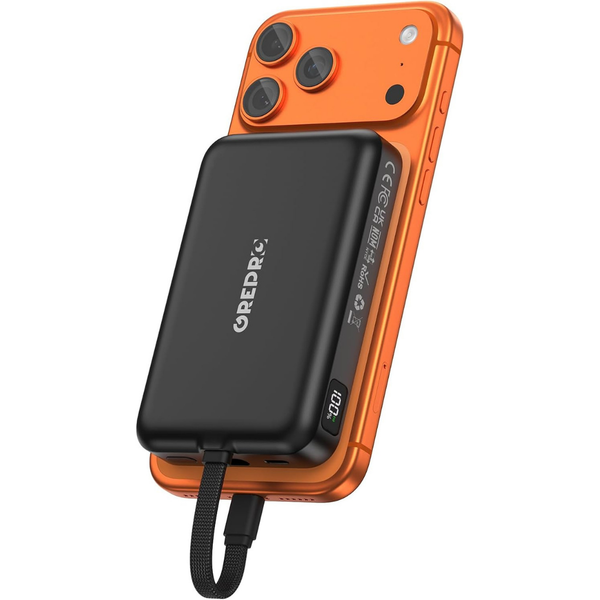 Grepro 10000mAh Magnetic Portable Power Bank W/ USB-C Cable
