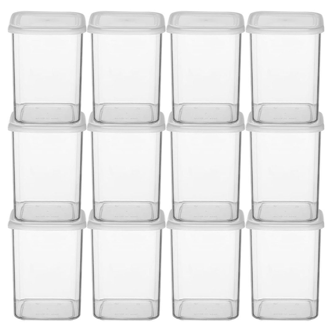 12-Pack Clear Plastic Jars With Lids