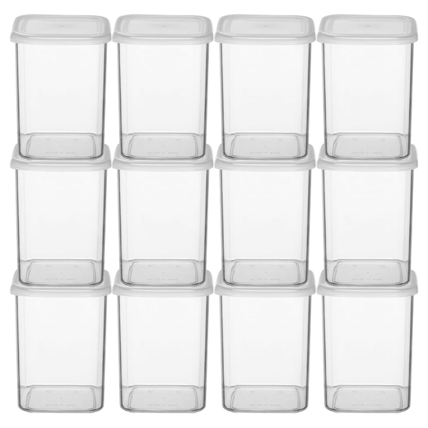 12-Pack Clear Plastic Jars With Lids