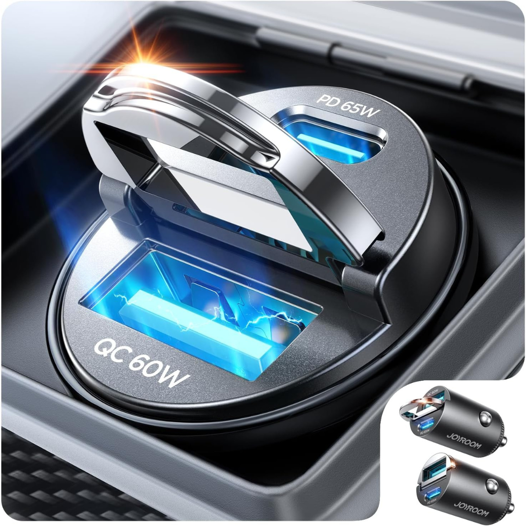 2-Pack Joyroom 125W Dual-Port USB-C & USB-A Car Charger