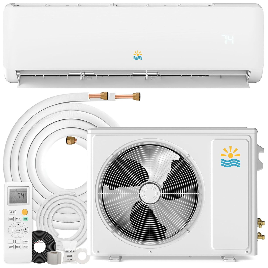 EXNOS 9000 BTU 19 SEER2 115V Mini Split AC & Heating System