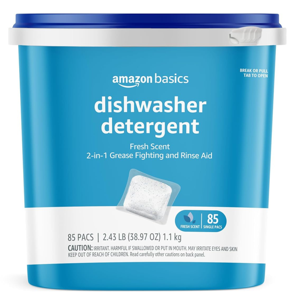 85-Count Amazon Basics Dishwasher Detergent Pacs (Fresh Scent)
