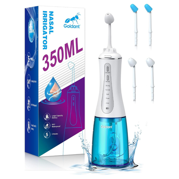 Goldant 350mL Cordless Neti Pot Sinus Rinse Kit
