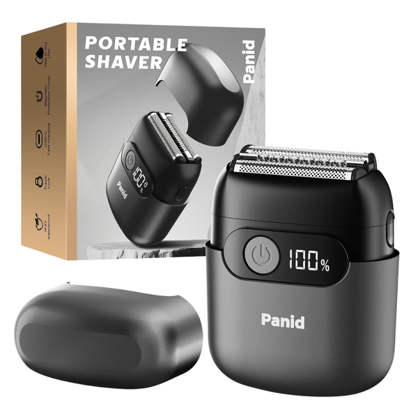 Panid Men's Portable Electric Foil Mini Razor W/ 3 Blades & LED Display