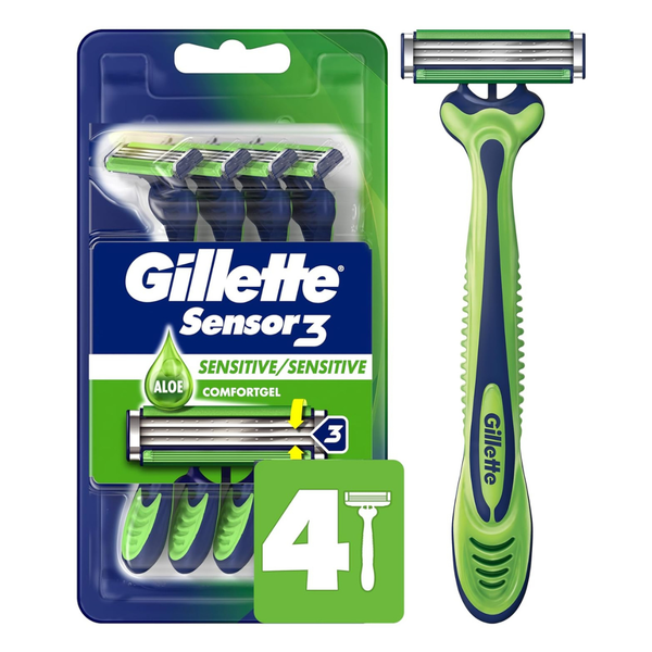 4-Count Gillette Sensor3 Sensitive Men's Disposable Razors