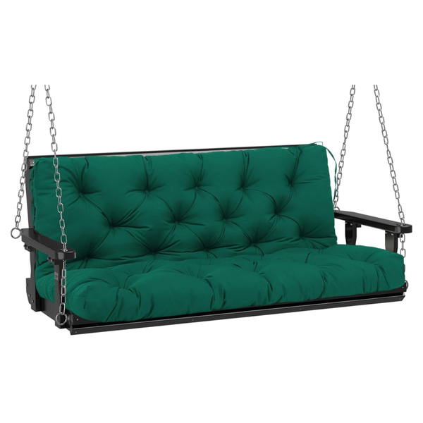60"x 40" Outdoor 3 Seater Porch Swing Cushion W/ Backrest & 8 Ties