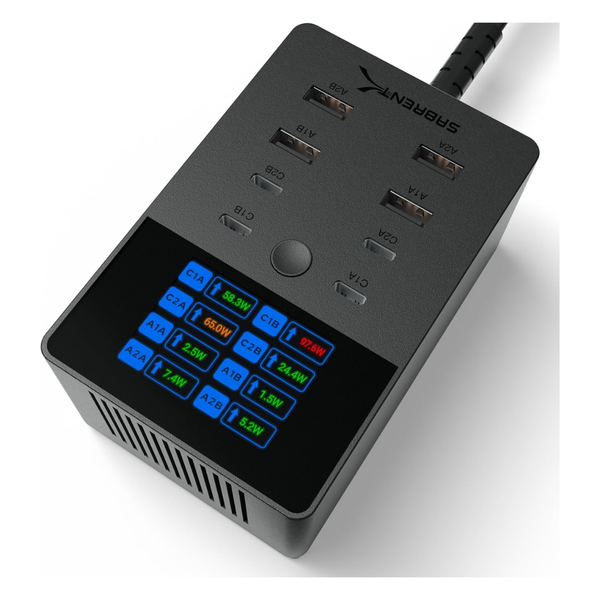 Sabrent Voltik 8-Port 252W USB-A & USB-C PD 3.0 Charging Station W/ Display