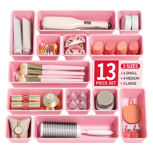 13-Pack Canfanni Plastic Desk Drawer Organizer Set