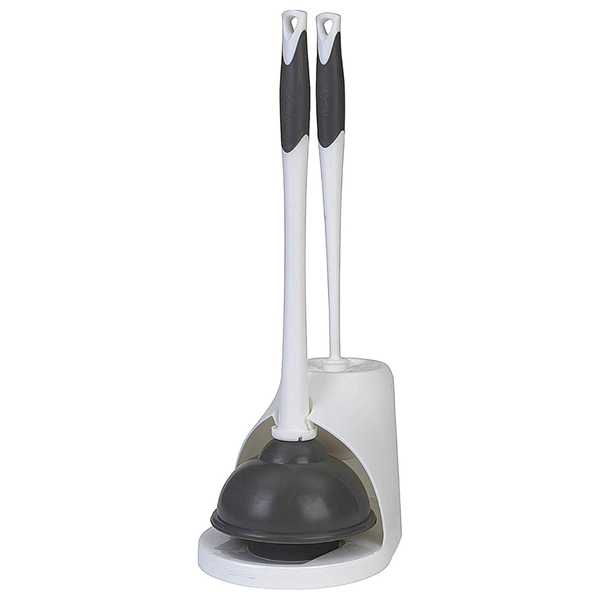 Clorox Toilet Bowl Brush & Plunger Combo Set W/ Storage Caddy