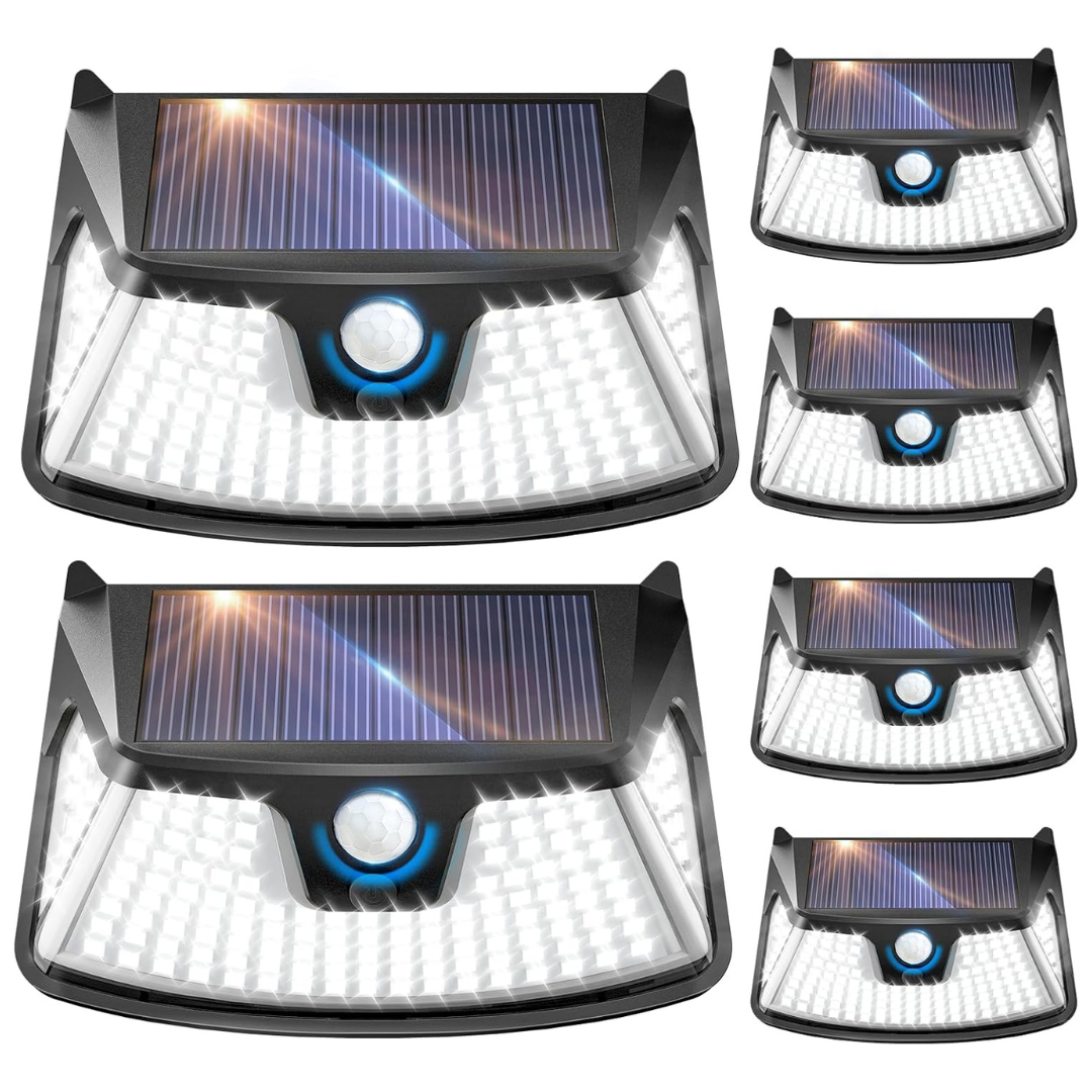 6-Pack 850LM 152-LED Solar 270 Deg. Wide-Angle Motion Sensor Outdoor Light