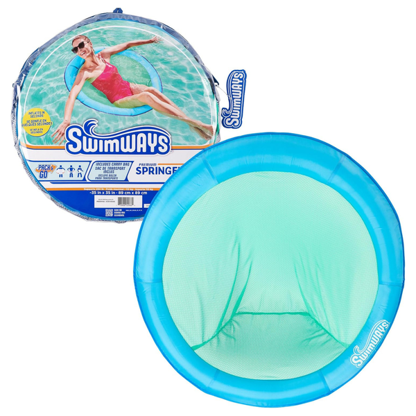 SwimWays Spring Float Papasan Pool Lounger W/ Breathable Mesh Seat