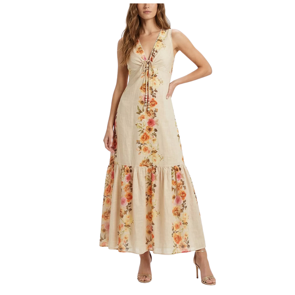 Taylor Women's V-Neck Floral Keyhole Dress