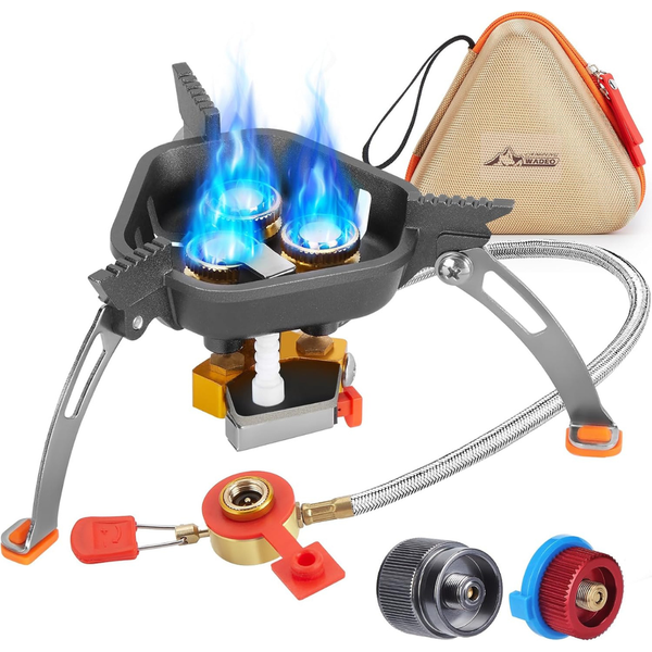 7200W Windproof Backpacking Camping Gas Stove W/ Piezo Ignition