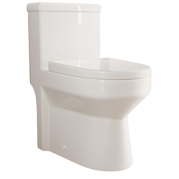 Compact One-Piece Toilet For Small Bathrooms With Soft-Close Seat