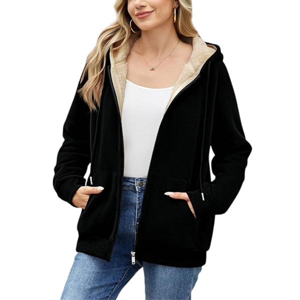 Women's Zip Up Sherpa Fleece Hooded Jacket (Various)