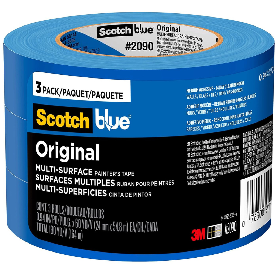 3-Pack 0.94" X 60-Yds ScotchBlue Original Multi-Surface Painters Tape Rolls