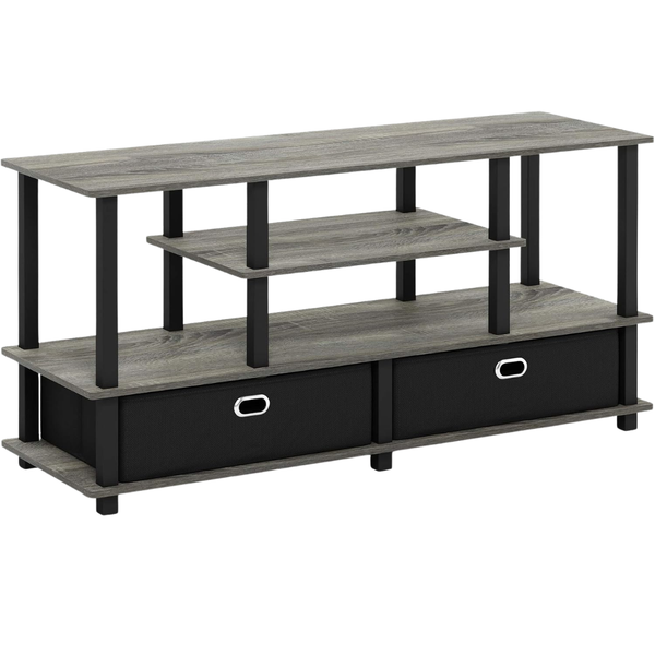 Furinno JAYA Large Television Stands W/ Storage Bin For Up To 55" TV