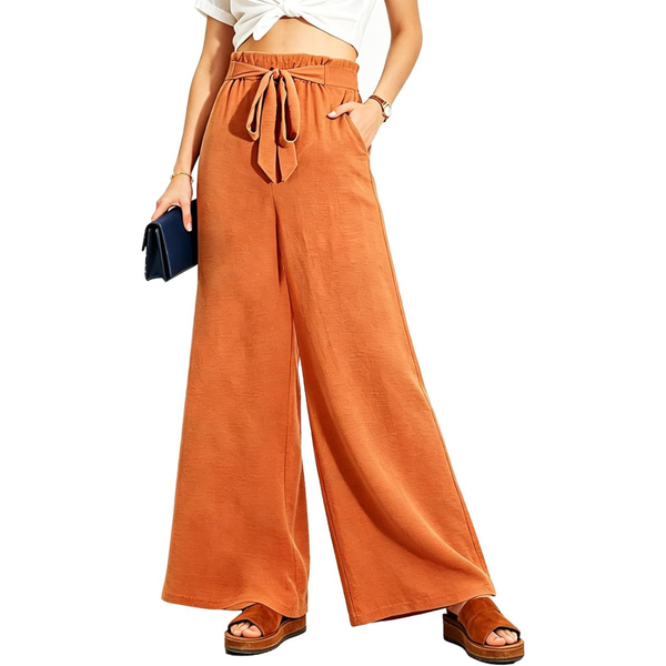 Women's Wide Leg High Waist Flowy Palazzo Trousers (Various)