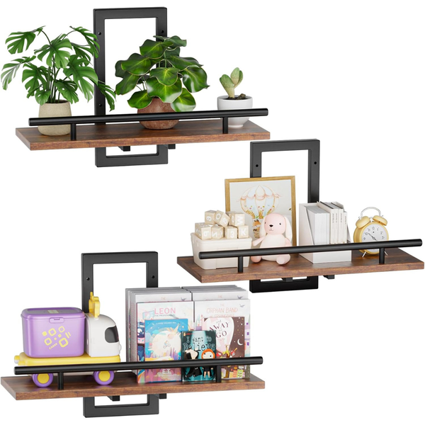 3-Pack Floating Wall Mounted Shelves
